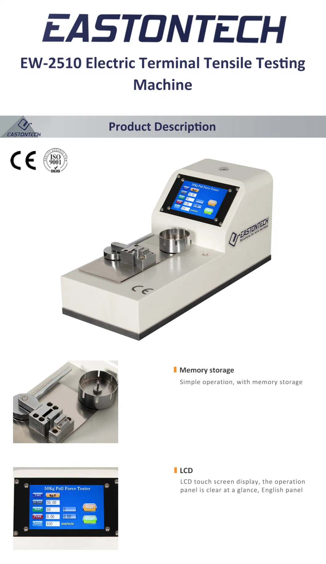 Electronic Automatically Digital Wire Pulling Harness Tester Wire Push Pull Tester Eastontech Bilingual Testing